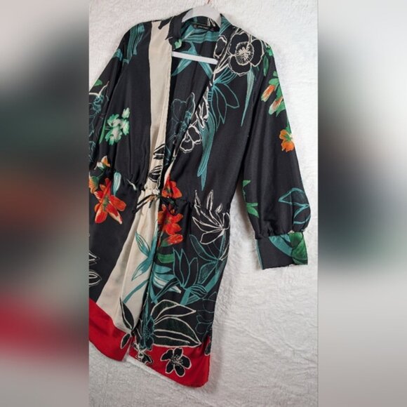Zara Floral Kimono Cardigan with Tie Waist - Picture 5 of 5